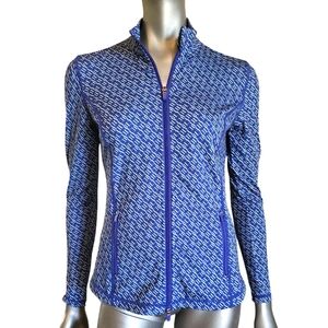 82. J. McLaughlin Blue Stretchy Full Zip Warm up Jacket - Size Small